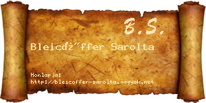 Bleicöffer Sarolta névjegykártya